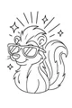 Free Skunk Coloring Page - Cool Cartoon Skunk With Sunglasses (Printable PDF)