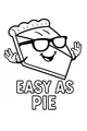 Free Thanksgiving Pie Coloring Page - Cool Slice With Sunglasses (Printable PDF)