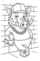 Free Warthog Coloring Page - Cool Cartoon Warthog in Streetwear (Printable PDF)