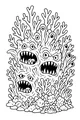Free Kraken Sea Monster Coloring Page - Coral Reef Choir Beast (Printable PDF)