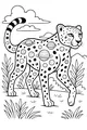 Free Cheetah Coloring Page - Starlit Planet-Spotted Big Cat (Printable PDF)