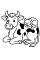 Free Cow Coloring Page - Sweet Nap Time With Kitten Pal (Printable PDF)