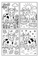 Free Cow Coloring Page - Daisy in Four Seasons (Printable PDF)