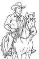 Free Horse Coloring Page - Cowboy Riding Through Sunny Plains (Printable PDF)