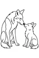 Free Coyote Coloring Page - Mother And Pup Nose-to-Nose (Printable PDF)