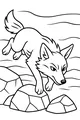 Free Coyote Coloring Page - Cartoon Coyote Jumping Over Desert Rocks (Printable PDF)
