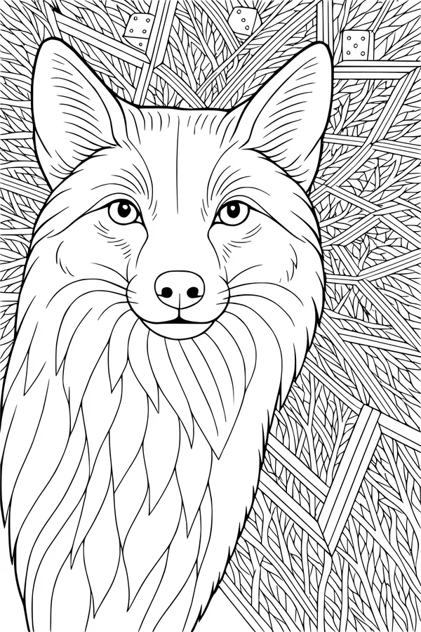 Free Coyote Coloring Page - Woodland Trickster in Dense Forest (Printable PDF)