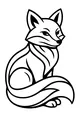 Free Fox Coloring Page - Sitting Forest Fox With Curled Tail (Printable PDF)