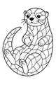 Free Otter Coloring Page - Cute Cartoon Otter on Its Back (Printable PDF)