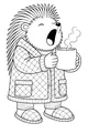 Free Porcupine Coloring Page - Sleepy Pajama Morning Yawn (Printable PDF)