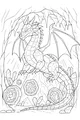 Free Dragon Coloring Page - Crystal Cave Guardian (Printable PDF)