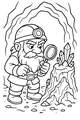 Free Dwarf Coloring Page - Crystal Cave Detective Miner (Printable PDF)