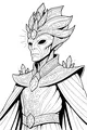 Free Alien King Coloring Page - Crystal Crown and Regal Robe (Printable PDF)