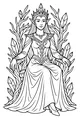 Free Elf Queen Coloring Page - Crystal Vine Throne (Printable PDF)