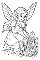 Free Fairy Coloring Page - Magic Crystal Garden Spell (Printable PDF)