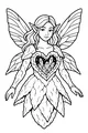 Free Fairy Coloring Page - Crystal Heart Forest Fairy Girl (Printable PDF)