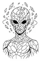 Free Alien Coloring Page - Crystal-Skinned Extraterrestrial Portrait (Printable PDF)