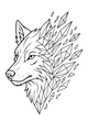 Free Wolf Coloring Page - Crystal Shard Portrait (Printable PDF)
