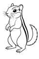 Free Chipmunk Coloring Page - Stripey Backyard Chipmunk Standing Upright (Printable PDF)