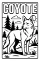Free Coyote Coloring Page - Coyote on Sunny Mountain Hill (Printable PDF)
