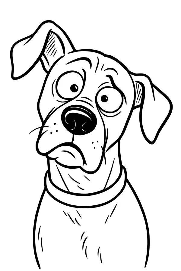 Free Dog Coloring Page - Goofy Pup With Floppy Ears (Printable PDF)