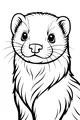 Free Ferret Coloring Page - Cute Close-Up With Fluffy Whiskers (Printable PDF)