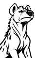 Free Hyena Coloring Page - Cartoon Spotted Hyena Sitting Upright (Printable PDF)