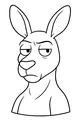 Free Kangaroo Coloring Page - Grumpy Big-Eared Roo Face (Printable PDF)