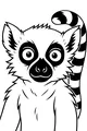 Free Lemur Coloring Page - Cute Cartoon With Striped Tail (Printable PDF)
