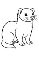 Free Ferret Coloring Page - Cute Cartoon Pet Sitting (Printable PDF)