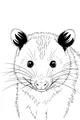 Free Opossum Coloring Page - Whiskered Face Portrait (Printable PDF)