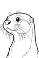 Free Otter Coloring Page - Cute Young Otter Portrait (Printable PDF)