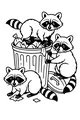 Free Raccoon Coloring Page - Midnight Trash Can Adventure (Printable PDF)