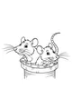 Free Rat Coloring Page - Two Cute Rats Peeking from Pipe (Printable PDF)