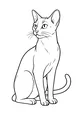 Free Cat Coloring Page - Watchful House Cat Sitting Upright (Printable PDF)