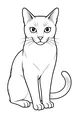 Free Cat Coloring Page - Domestic Pet Sitting Upright (Printable PDF)