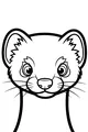 Free Weasel Coloring Page - Cute Front View Face (Printable PDF)