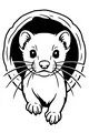 Free Weasel Coloring Page - Peekaboo at Burrow Entrance (Printable PDF)