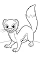 Free Weasel Coloring Page - Playful Cartoon on Forest Hill (Printable PDF)