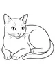 Free Cat Coloring Page - Cozy Domestic Cat Lying Down (Printable PDF)