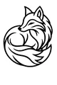 Free Fox Coloring Page - Curled Forest Fox Resting (Printable PDF)