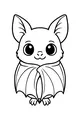 Free Bat Coloring Page - Cute Smiling Fruit Bat Sitting (Printable PDF)