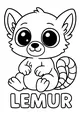 Free Lemur Coloring Page - Cute Cartoon With Striped Tail (Printable PDF)