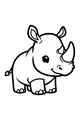 Free Rhinoceros Coloring Page - Smiling Baby Rhino Calf (Printable PDF)