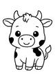 Free Cow Coloring Page - Cute Cartoon Cow Smiling (Printable PDF)