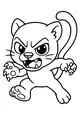Free Panther Cub Coloring Page - Cute Cartoon With Sharp Teeth (Printable PDF)