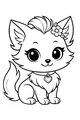 Free Cute Kitten Coloring Page - Flower-Crowned Girl Cat (Printable PDF)