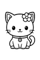 Free Cat Coloring Page - Cute Girl Cat With Flower Crown (Printable PDF)