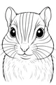 Free Chipmunk Coloring Page - Close-Up Face with Big Eyes (Printable PDF)