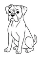 Free Puppy Coloring Page - Big-Eyed Dog Sitting Upright (Printable PDF)
